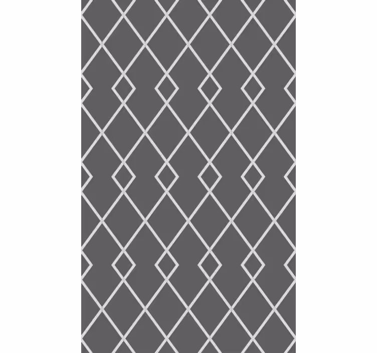 Papel pintado comedor patrón de diamantes gris y blanco - TenVinilo