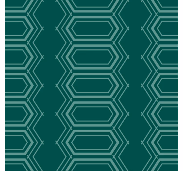 Papel pintado comedor patrón geométrico esmeralda - TenVinilo