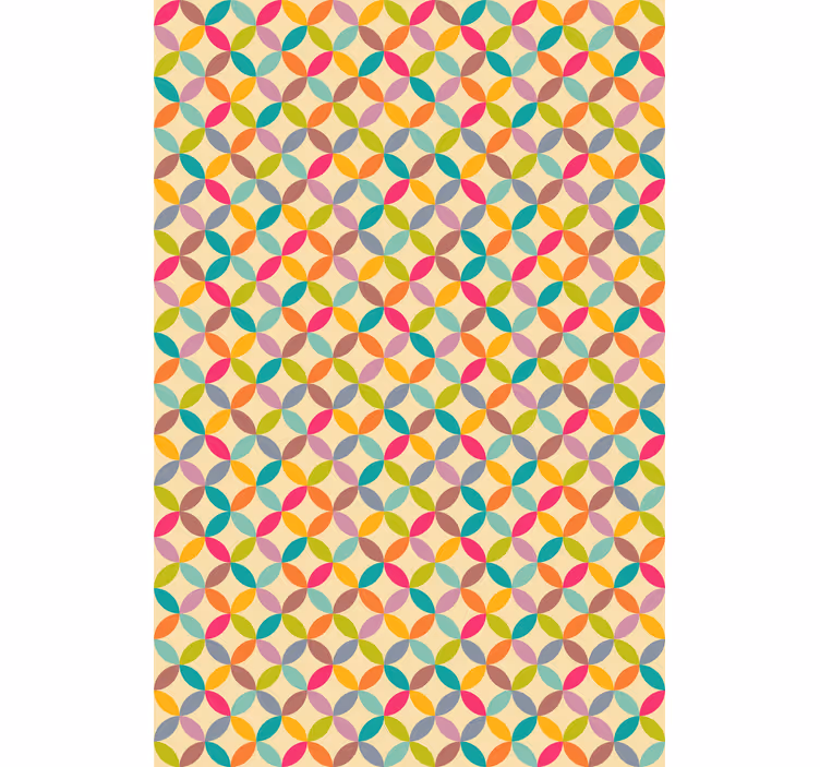 Papel pintado comedor geométrico colorido - TenVinilo
