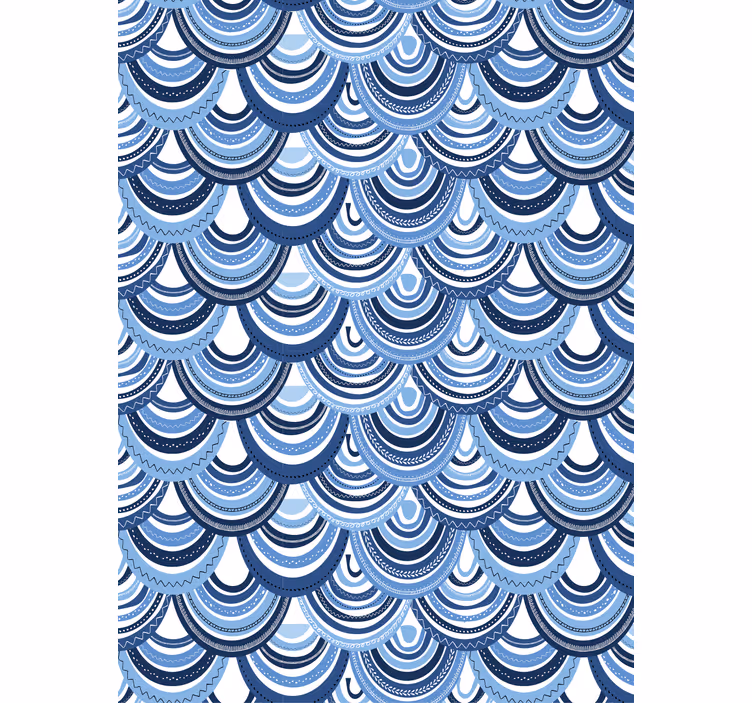 Papel pintado geométrico patrón de olas - TenVinilo