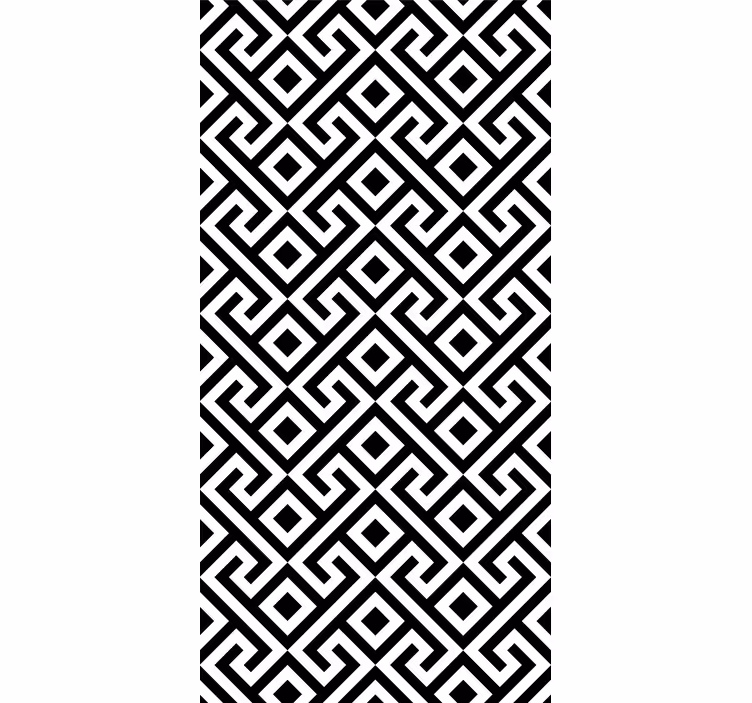 Papel pintado geométrico patrón negro y blanco audaz - TenVinilo