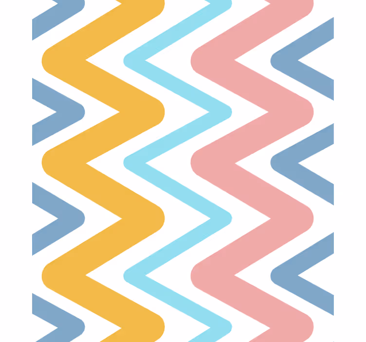Papel pintado geométrico zigzag vibrante - TenVinilo
