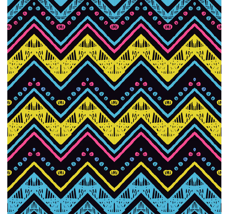 Papel pintado geométrico patrón chevron vibrante - TenVinilo