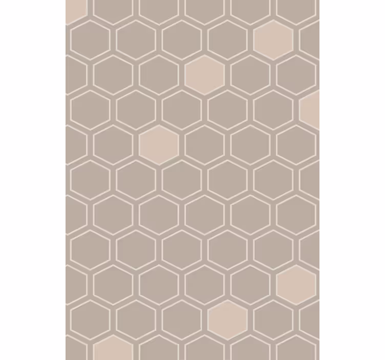 Papel pintado geométrico motivo hexagonal beige - TenVinilo
