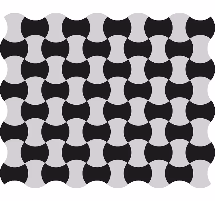 Papel pintado geométrico curvas en blanco y negro - TenVinilo