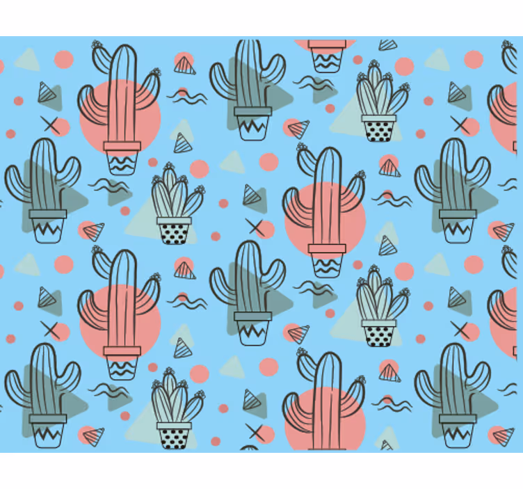 Papel pintado naturaleza cactus patrón - TenVinilo