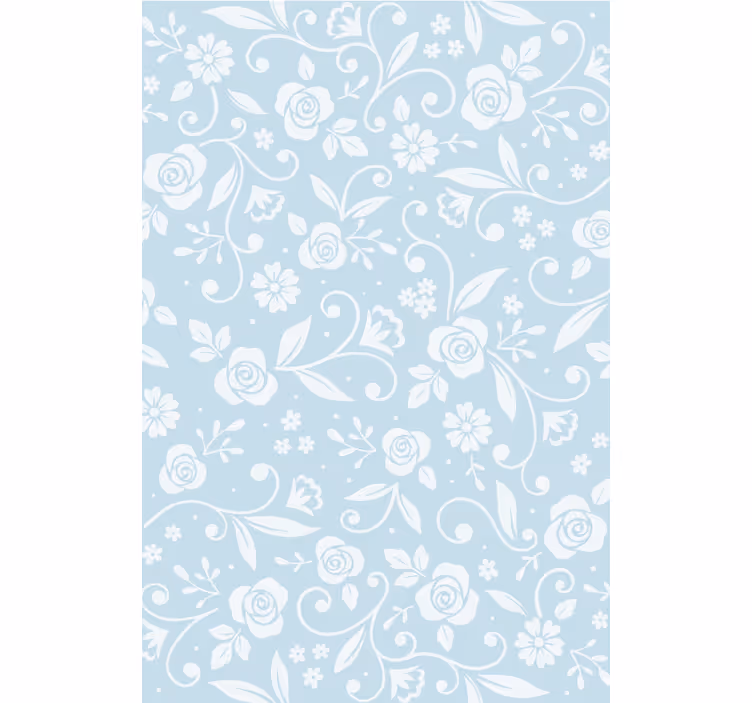 Papel pintado naturaleza ornamento flor azul - TenVinilo