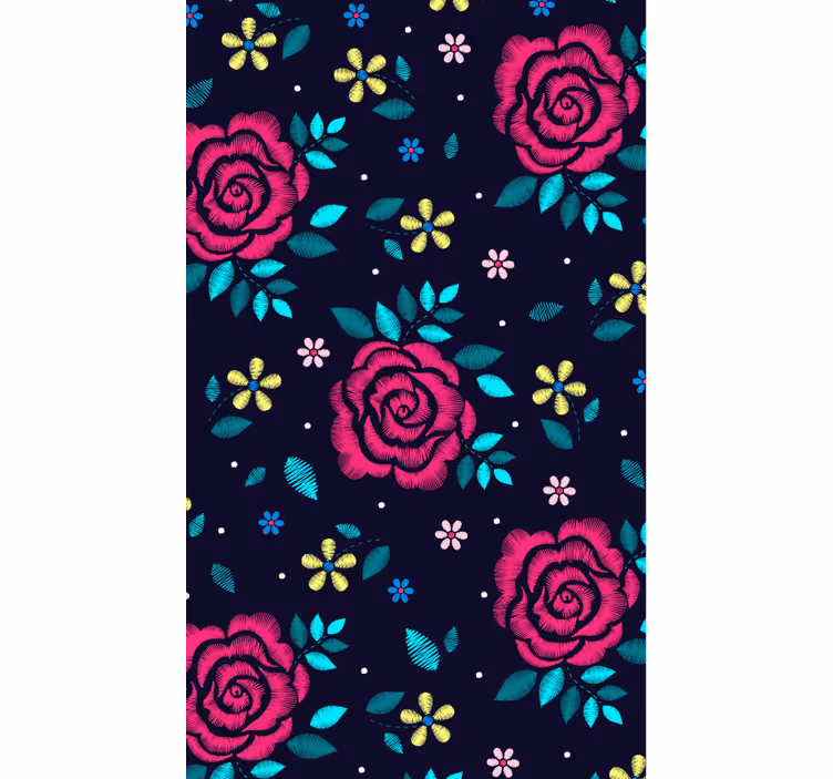 Papel pintado naturaleza rosas oscuras - TenVinilo