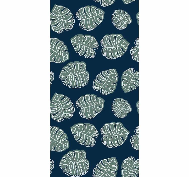 Papel pintado naturaleza monstera deliciosa verde y azul - TenVinilo