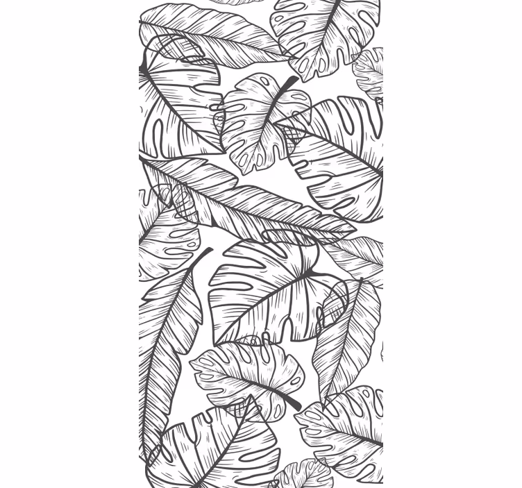 Papel pintado naturaleza contorno de hojas grandes - TenVinilo