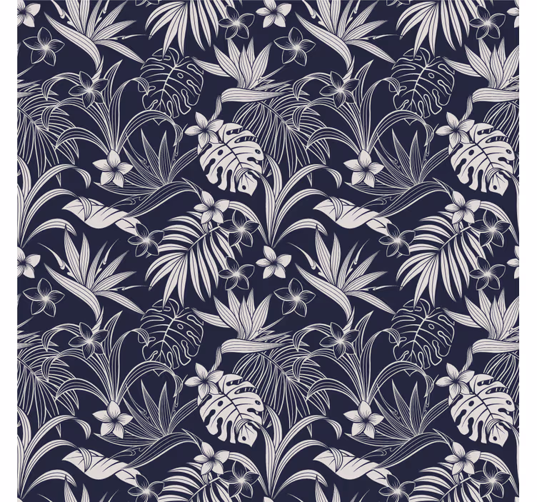 Papel pintado naturaleza patrón floral tropical - TenVinilo