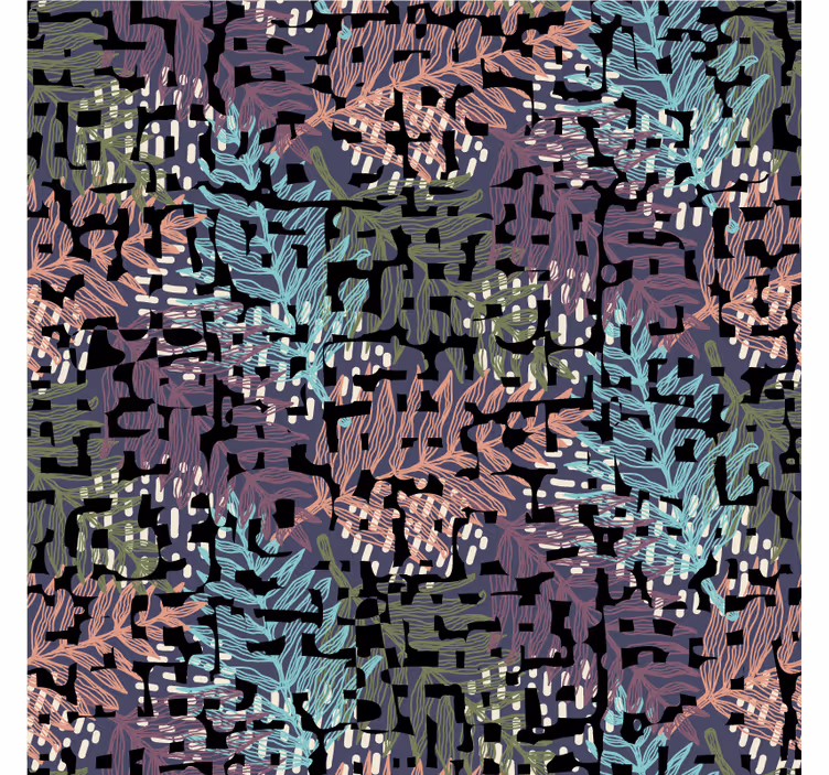 Papel pintado naturaleza diseño colorido de hojas - TenVinilo