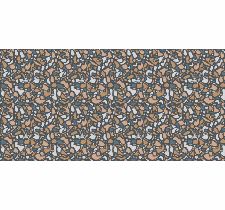Papel pintado texturas terrazo marrón y azul - TenVinilo