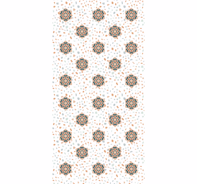 Papel pintado texturas terrazzo con flores - TenVinilo