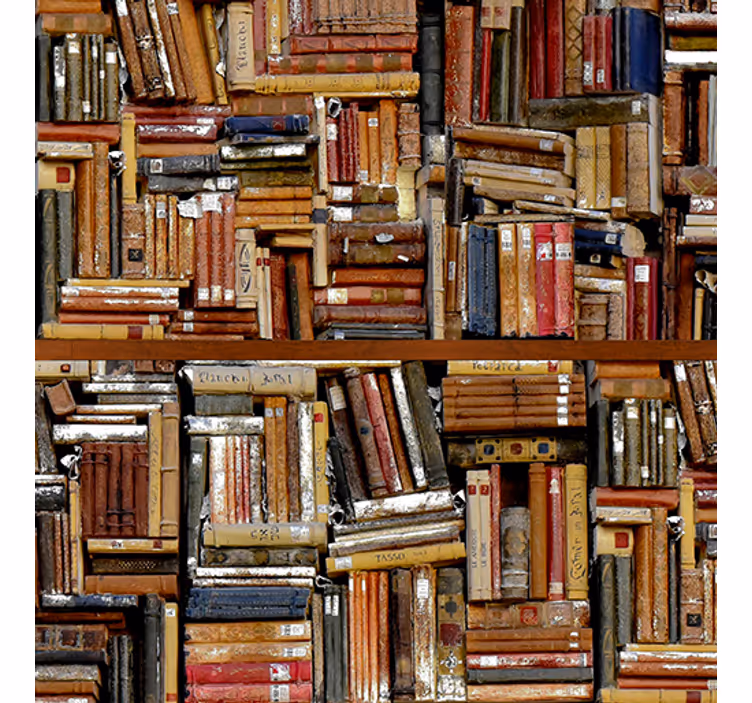 Papel pintado retro libros apilados - TenVinilo