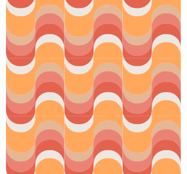 Papel pintado retro motivo de olas vibrantes - TenVinilo
