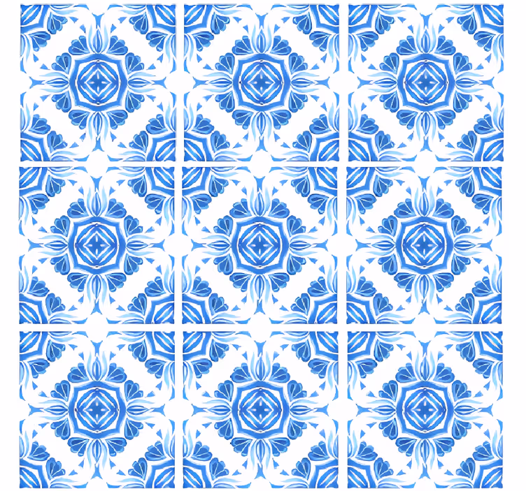 Papel pintado piedra patrón azul clásico - TenVinilo