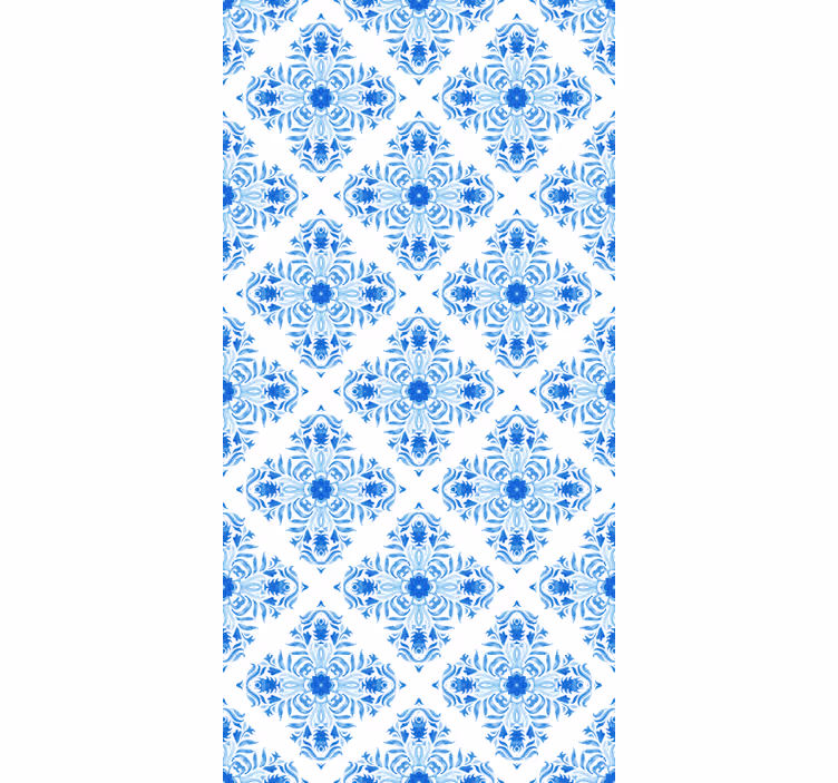 Papel pintado azulejos efecto azul fontaine - TenVinilo
