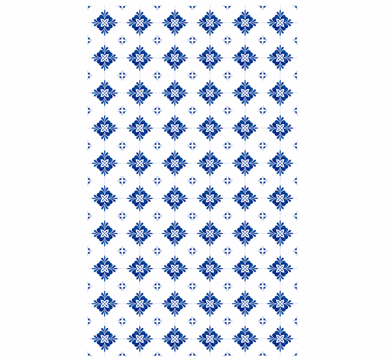 Papel pintado azulejos motivo floral cerámico - TenVinilo
