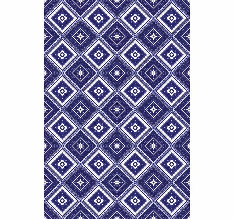 Papel pintado azulejos motivo diamante azul - TenVinilo