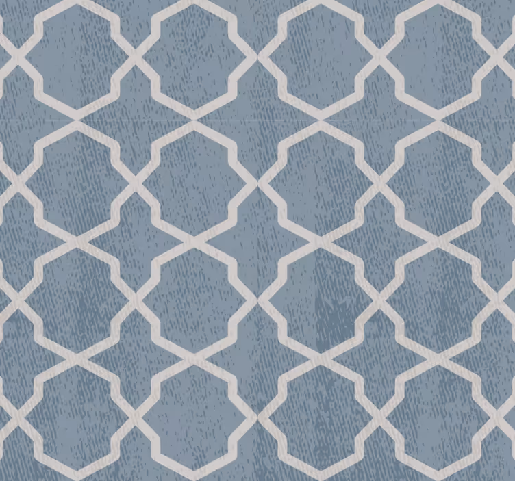 Papel pintado azulejos motivo geométrico azul - TenVinilo