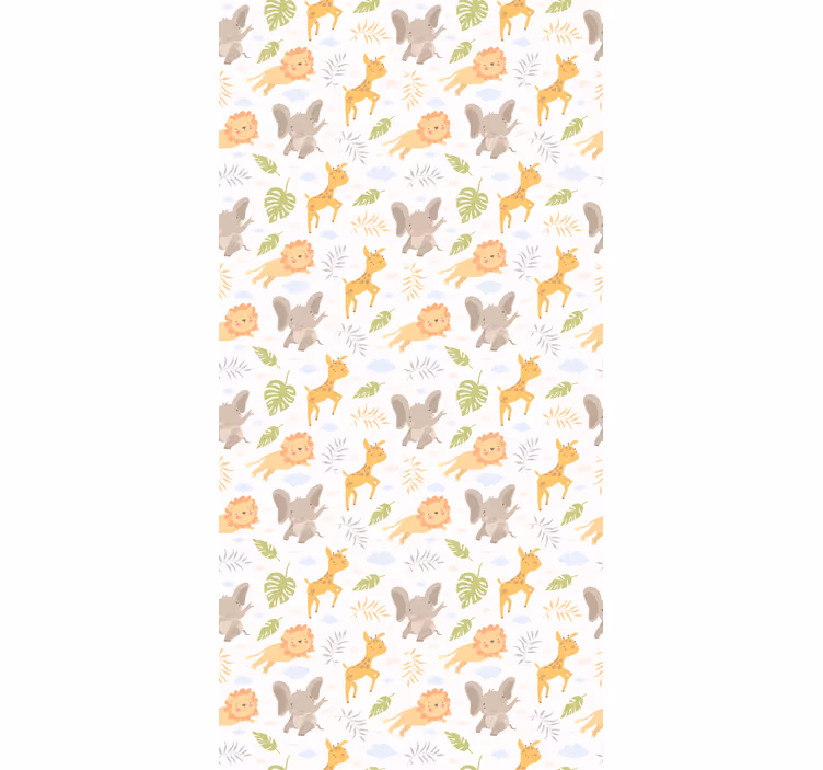 Papel pintado infantil safari nórdico minimalista - TenVinilo