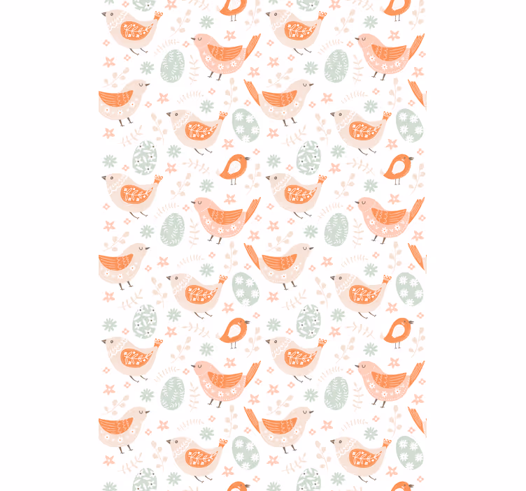Papel pintado infantil pájaros nórdicos minimalistas - TenVinilo