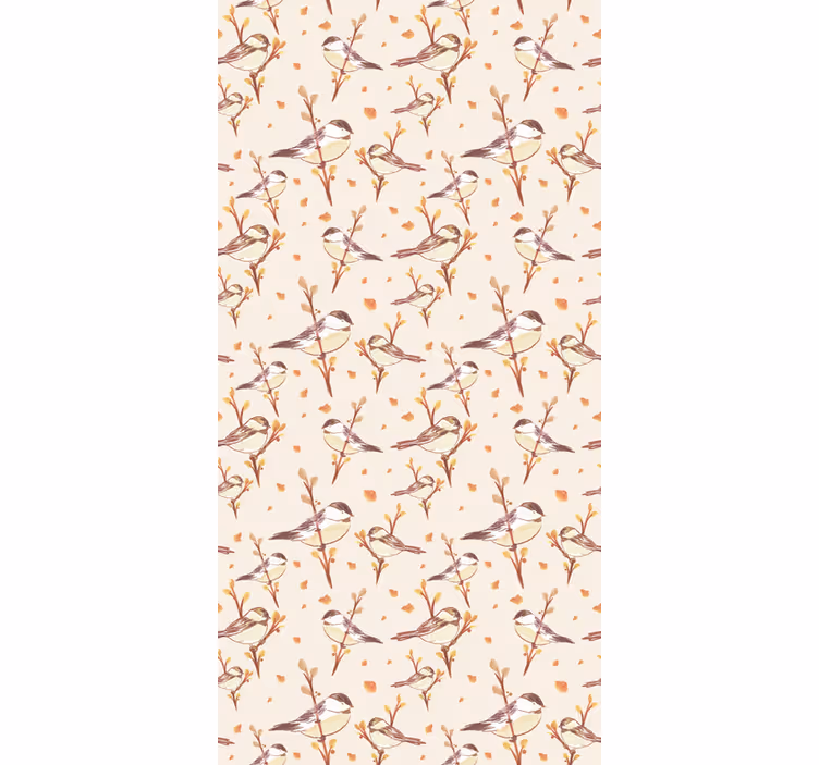 Papel pintado infantil aquarella pájaros en ramas - TenVinilo