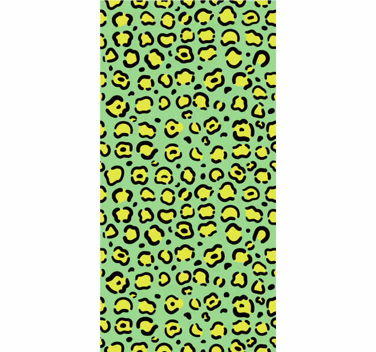 Papel pintado infantil leopardo colorido sobre pistacho - TenVinilo