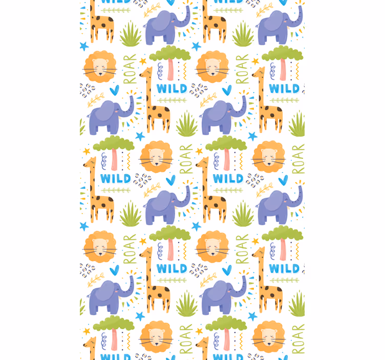 Papel pintado infantil patrones de animales safari - TenVinilo