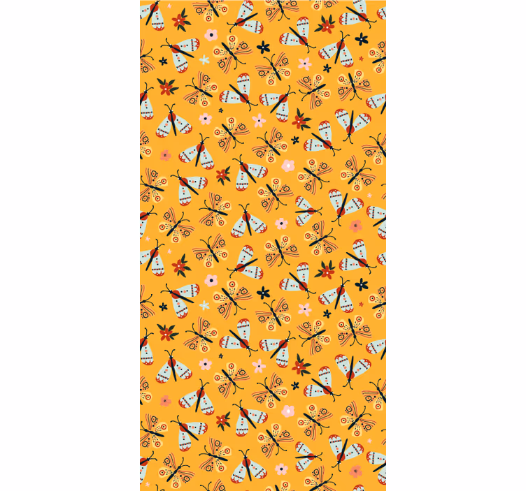 Papel pintado infantil diseño tradicional amarillo - TenVinilo