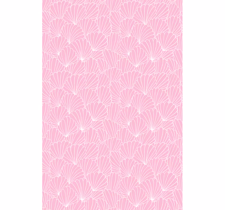 Papel pintado infantil patrón de conchas rosas - TenVinilo