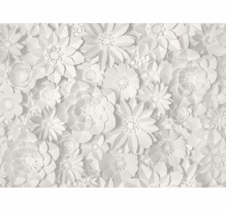 Papel pintado salón tapete bloom blanco - TenVinilo