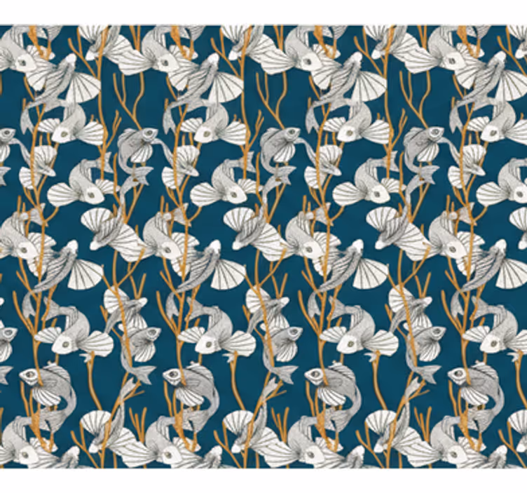 Papel pintado salón coral del mar profundo - TenVinilo