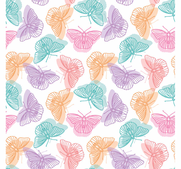 Papel pintado mariposas silueta colorida - TenVinilo