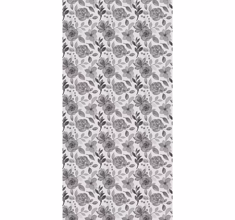 Papel pintado pasillos flores grises elegantes - TenVinilo
