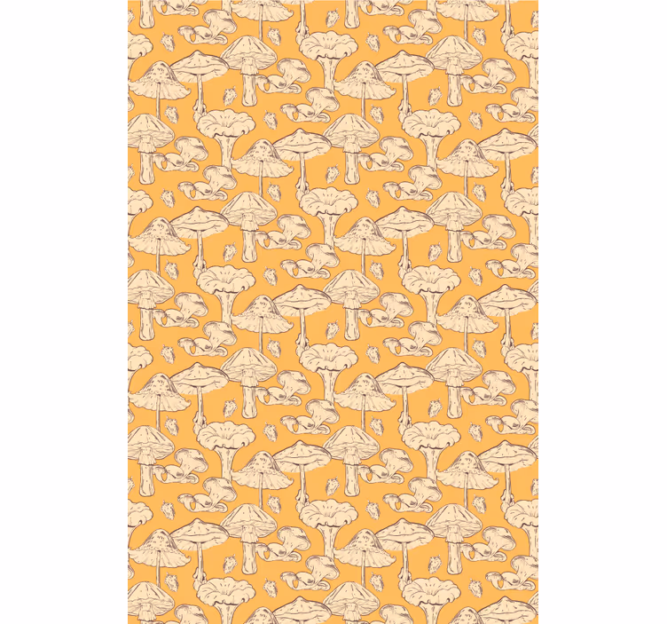 Papel pintado pasillos diseño de patrón de hongos - TenVinilo