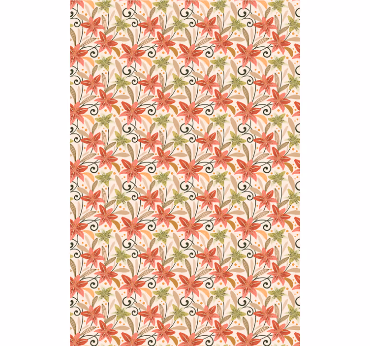 Papel pintado pasillos patrón floral vibrante - TenVinilo