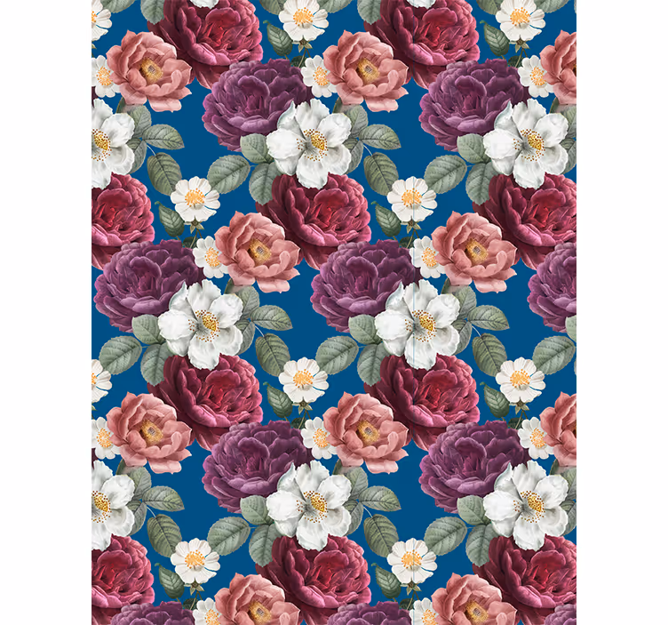 Papel pintado pasillos arreglo de rosas vibrantes - TenVinilo