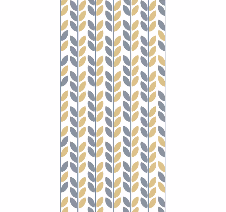 Papel pintado nórdico hojas verticales gris y amarillo - TenVinilo