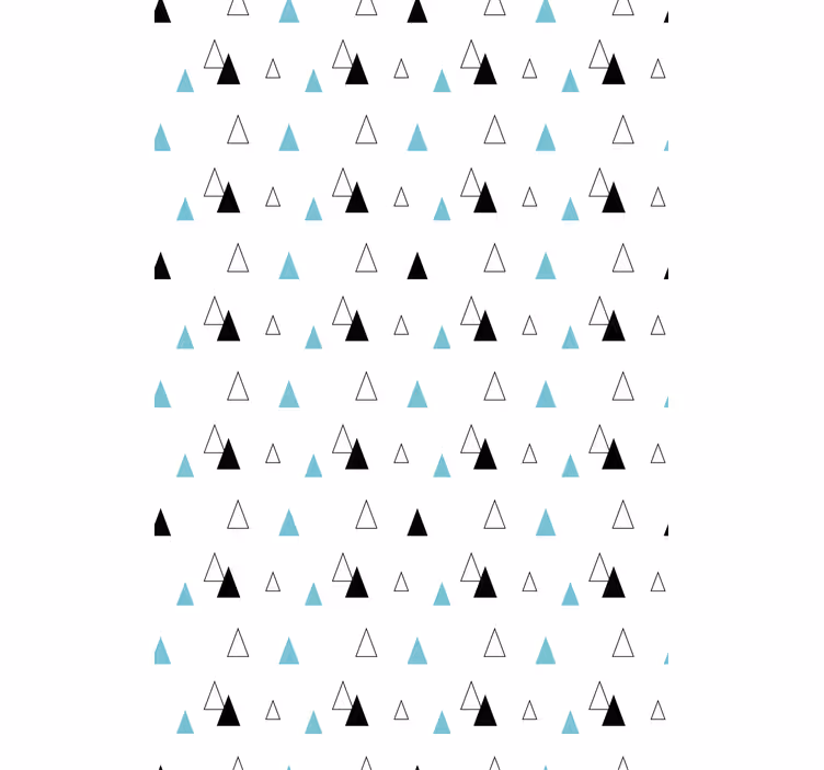 Papel pintado nórdico triángulos en negro, gris y azul - TenVinilo
