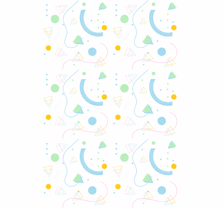 Papel pintado nórdico triángulos verdes y azules - TenVinilo