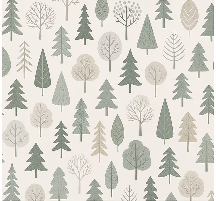 Papel pintado nórdico bosque escandinavo sereno - TenVinilo