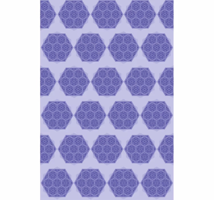 Papel pintado texturas hexágonos morados intrincados - TenVinilo