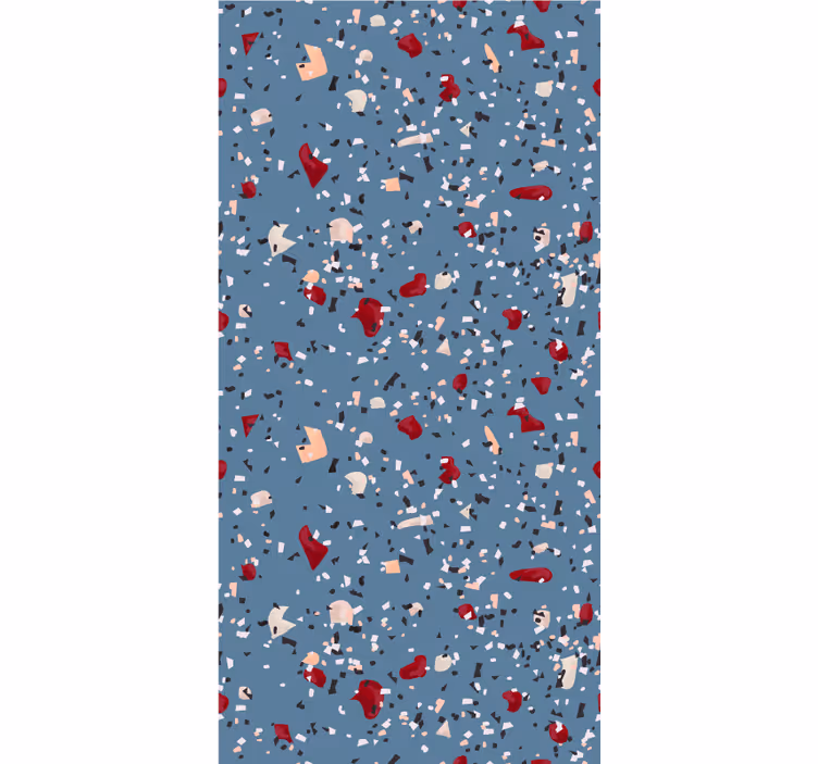 Papel pintado texturas terrazzo geométrico azul - TenVinilo