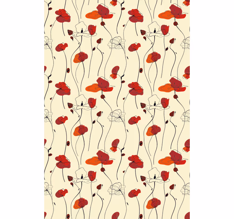 Papel pintado clásico amapolas - TenVinilo