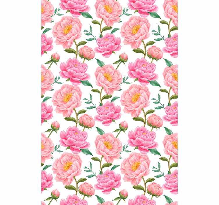 Papel pintado clásico flor rosa - TenVinilo