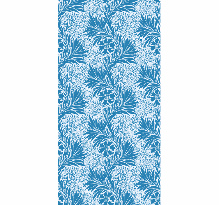 Papel pintado clásico estilo victoriano azul - TenVinilo