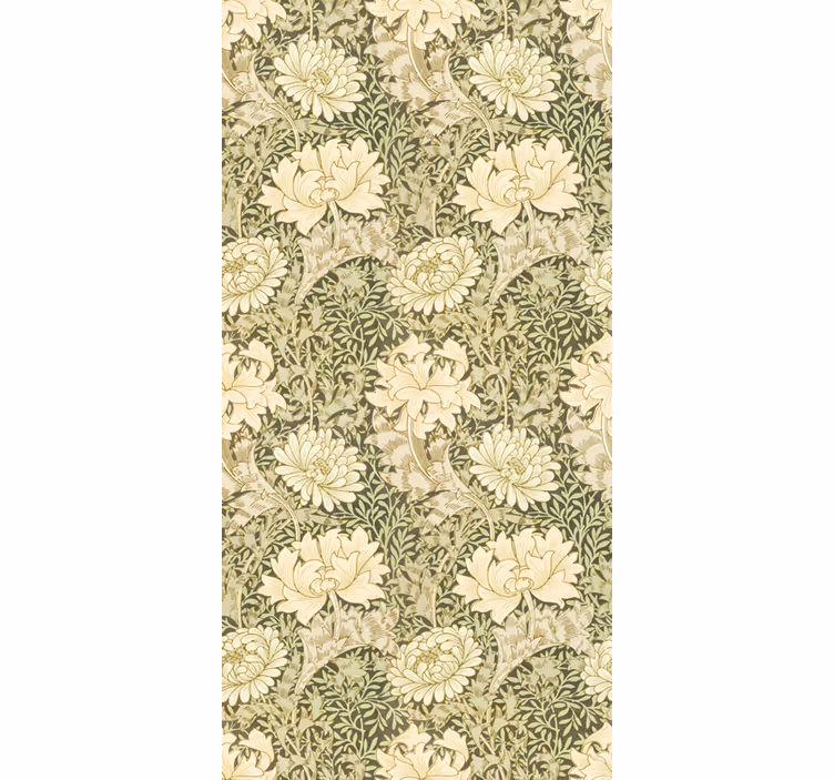 Papel pintado clásico crisantemo art nouveau - TenVinilo
