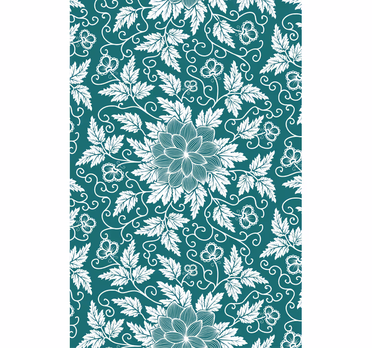 Papel pintado salón ornamento floral vintage - TenVinilo